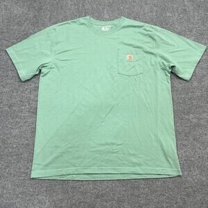 Carhartt Shirt Mens XL Green Loose Fit Pocket Tee Workwear K87 Cotton Blend